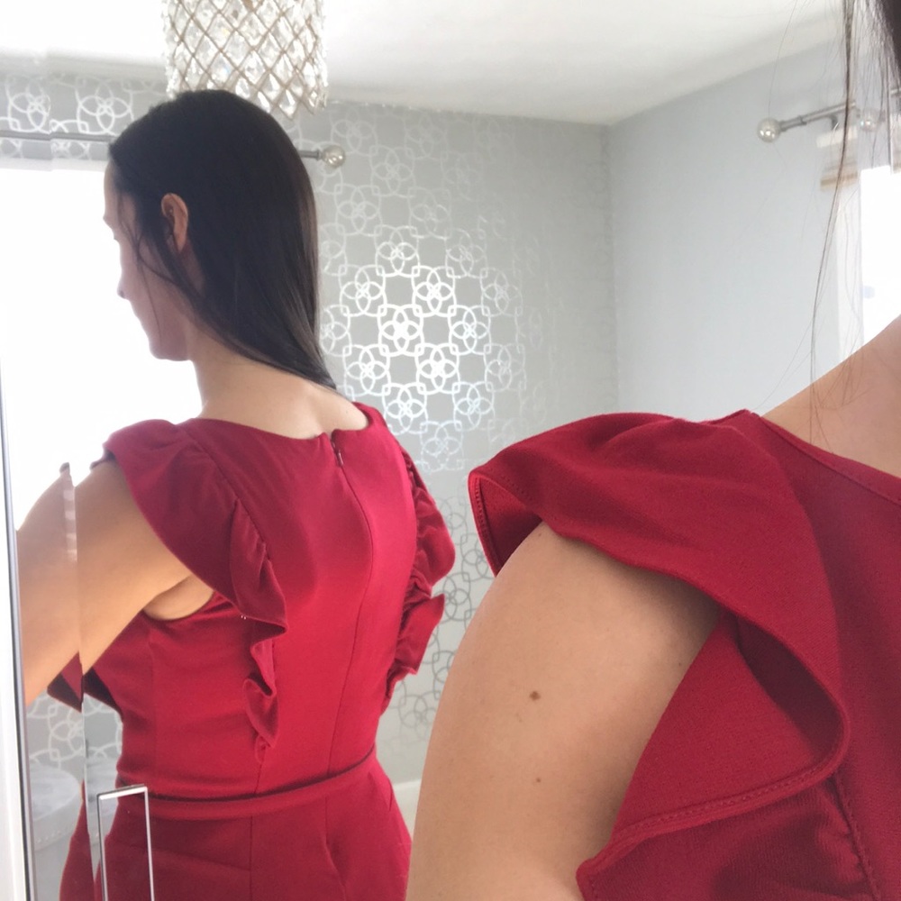 Express Ruffle Red Dress - Picture 3 of 6